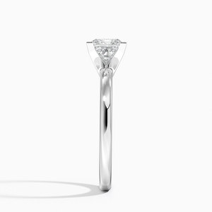 Bague SOJ 01 classique taille princesse en argent 925 plaqué rhodium avec grande pierre sertie à griffes, solitaire pour fiançailles et mariage, certifiée GRA - Product Image 3