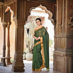 Sari de Algodón MAL de Verano, Ecológico, Ligero, Tejido Liso Teñido, Vestido de Novia para Niñas - Product Image 2