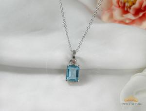 Collar de Oro con Forma de Flor de Citrino, Rubí y Topacio Azul 100% Natural, Collar de Lujo para Mujer, Chapado en Plata de Ley 925, Modelo SRCLOTHARS 18K5D-D62, Regalo - Product Image 3