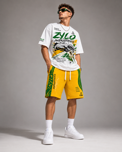 Ensemble de sport deux pièces en coton pour homme, t-shirt et short, style streetwear écologique, prix de gros personnalisé, OEM, prix abordable - Product Image 3