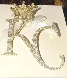 Colgante de Letra Personalizado de Lujo con Moissanita, Diseño de Corona Iced Out, Joyería Hip Hop, Chapado en Oro, Colgante con Nombre Personalizado - Product Image 2