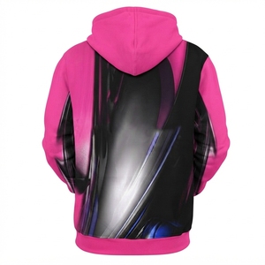 Sweat à capuche zippé streetwear personnalisé en polaire douce avec broderie 3D, design imprimé, décontracté pour l'automne, 100 % polyester - Product Image 3
