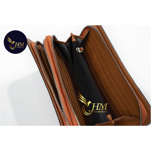 Cartera de Mano Hien Minh Vintage para Hombre, de Cuero PU, con Cierre de Cremallera Larga, Anti-Robo, Cómoda, Informal, con Organizador de Tarjetas, Forro de Poliéster - Product Image 5