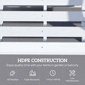 Panca a dondolo doppia in HDPE bianco anticato con doghe per patio - Product Image 5