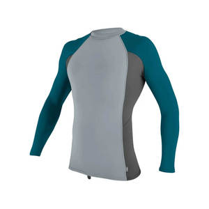 Unisex Long Sleeve Rash Guard <b>Swim</b> <b>Shirt</b> Color Blocked Quick Dry Eco-Friendly Breathable Polyester/Nylon Top for Surfing - Product Image 5