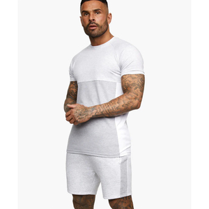 Ensemble deux pièces décontracté homme : T-shirt uni à manches courtes et short, personnalisable avec logo – Idéal pour l'été - Product Image 3