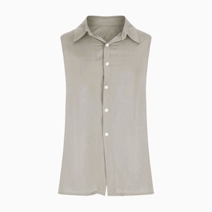 Chemise sans manches pour homme, de haute qualité, respirante, 100% coton, décontractée, vêtements d'été pour homme, chemise à col, débardeur personnalisé - Product Image 3