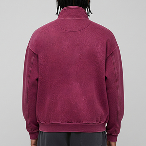 Sweat à capuche zippé en molleton 100 % coton, col ras du cou, respirant, délavé à l'acide, uni, pour homme – Collection Hiver – Meilleures ventes - Product Image 6