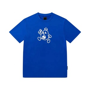 T-shirt <span class=keywords><strong>da</strong></span> <span class=keywords><strong>uomo</strong></span> blu a maniche corte con stampa del simbolo del dollaro bianco sul retro, casual, girocollo, vestibilità regolare, in jersey di cotone, stile streetwear. - Product Image 2
