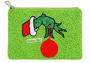 Handmade beaded coin purse <b>Christmas</b> <b>tree</b> <b>mini</b> wallet Red zipper closure purse Cute beaded wallet Fashion coin purse - Product Image 4