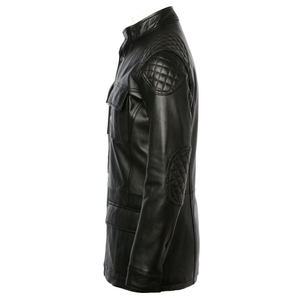 Wholesale High Quality Genuine <b>Sheepskin</b> Leather Winter <b>Jacket</b> for Men with Stand Collar Waterproof - Product Image 6