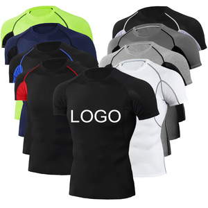 T-shirt de sport à manches courtes pour homme avec logo personnalisé, à séchage rapide, en polyester, pour le surf, la natation, le MMA, le BJJ, le Jiu Jitsu - Product Image 1