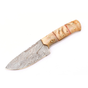 Couteau à dépecer Burraq artisanal en acier Damas de 9 pouces avec une belle poignée et un étui en cuir, parfait pour les activités de plein air et les cadeaux - Product Image 2