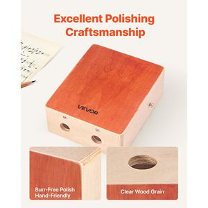 Borsa da viaggio cinturino in legno strumento a percussione Cajon Box Drum con corde di chitarra - Product Image 5