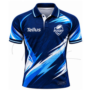 Maillot de rugby en polyester imprimé respirant de haute qualité, grande taille, pour vêtements de sport, coutures de qualité supérieure, coupe classique, manches courtes - Product Image 1