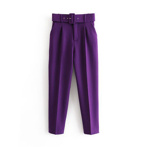 OEM ODM Custom Women Wide Leg Dress Pants High Waisted Loose Fit Casual Work <b>Trousers</b> - Product Image 2