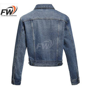 Chaquetas de invierno OEM más vendidas para mujer, chaqueta vaquera negra, chaqueta vaquera de alta calidad a precio económico, chaqueta vaquera lisa de invierno. - Product Image 6