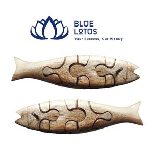 BEST SELLER Décoration de table en bois sculptée en forme de poisson et de chat, écologique, pour salon - Product Image 1