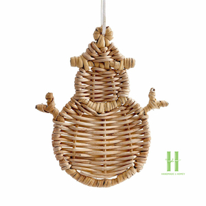 2026 <b>Large</b> Handwoven Rattan <b>Christmas</b> Bell Ornament Natural Wicker Hanging Decoration for Farmhouse <b>Christmas</b> <b>Tree</b> - Product Image 1