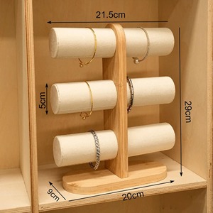 Wooden And Velvet Work Bangles <b>Bracelets</b> Organizer For Dressing Table Display Storage And Gifting Purpose Wholesale From India - Product Image 2