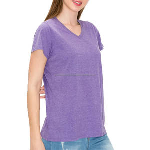 T-shirt de fitness en coton uni à broderie respirante d'été personnalisé pour femmes - Product Image 4