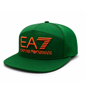 Casquette verte Logo de broderie latérale arrière de trou découpé au laser personnalisé, casquettes de sport pour hommes casquettes perforées personnalisées 7 panneaux au Vietnam - Product Image 1