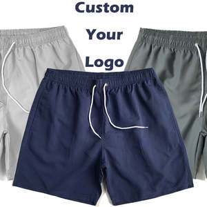 Shorts de sport décontractés pour hommes 100 % polyester, séchage rapide, taille mi-haute, avec cordon de serrage, motif uni, doublure respirante - Product Image 3