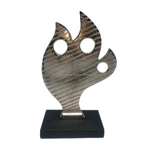 Sculpture décorative en aluminium avec finition nickel et noir pour la décoration de la maison Sculpture en métal Diwali Gift Items - Product Image 2
