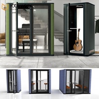 Module de bureau studio moderne et portable, haute technologie, insonorisé, avec cadre en alliage d'aluminium et verre, isolation acoustique 35 dB, pour bâtiment de bureaux