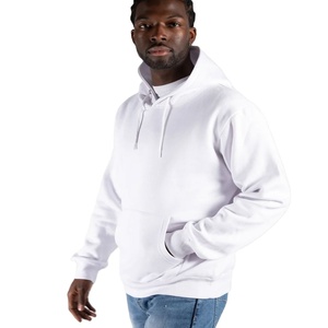 Sweat à capuche zippé coupe-vent en molleton de coton, grande taille, blanc et noir, avec poche kangourou, haute performance pour l'extérieur, qualité supérieure - Product Image 1
