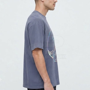 Camiseta clásica con estampado reflectante para hombre, camiseta de algodón de primera calidad, ropa ligera de manga corta para uso diario, estilo callejero - Product Image 5