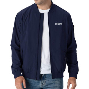 Wholesale High Quality Men's Winter Bomber Jacket <b>Stand</b> Collar & Front Logo Breathable & Eco-Friendly Nylon/Polyester Fabric - Product Image 3