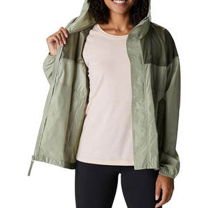 Veste coupe-vent à capuche légère pour femme, manches longues, style utilitaire color block, fermeture éclair, vêtement d'extérieur printemps - Product Image 3
