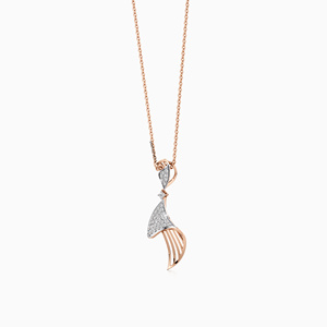 Colgante de compromiso de lujo con diamante cultivado en laboratorio, diseño de onda abstracta, para mujer, en oro de 10K/14K/18K chapado en rodio y plata 925/935 - Product Image 3