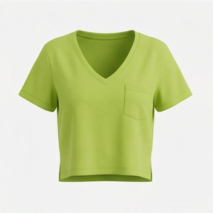 เสื้อยืดครอปท็อปผ้าฝ้ายเนื้อหนาเรียบสำหรับผู้หญิง  รับสกรีนโลโก้ ระบายอากาศได้ดี พรีเมียม เหมาะสำหรับออกกำลังกาย ชุดลำลอง - Product Image 1