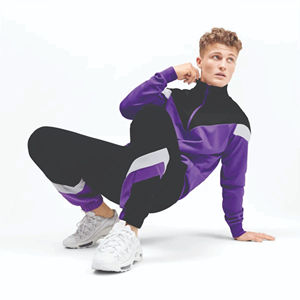 Chándal Informal con Capucha para Hombre, Ligero, de Poliéster/Algodón, de Primavera, Color Sólido, con Logotipo Personalizado, Corte Ajustado - Product Image 1