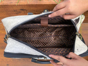 Vente en gros de sacs à roulettes en cuir véritable de haute qualité sacs de sport de luxe en cuir de vachette à roulettes sacs de voyage pratiques pour vêtements à main - Product Image 6