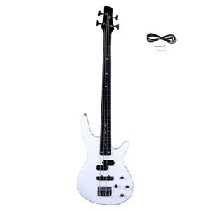 Stylish White IB Bass Guitar with Power Line and Wrench Tool Exquisite Accessories Included - Product Image 1