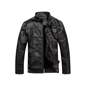 Custom Men's <b>Leather</b> <b>Jacket</b> Minimalist Zip Up Slim Fit Casual Fashion Premium Plain Modern <b>Jacket</b> - Product Image 4