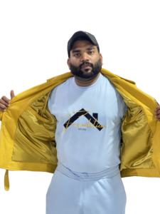 Chaqueta de motorista de piel de serpiente para hombre, chaqueta de cuero para moto, chaqueta de cuero para motocicleta encerada de Color amarillo mostaza para hombre - Product Image 2