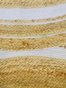 Tapis rond en jute tissé à la main, beige naturel, blanc, style bohème, tapis rustique pour chambre à coucher, fibre naturelle, taille personnalisée, tapis de sol - Product Image 6