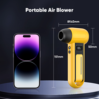 Souffleur d'air électrique portable mini turbo 4000 mAh avec moteur sans balais et batterie pour extérieur, camping-car, voiture, refroidissement, dépoussiérage, cuisine, qualité industrielle