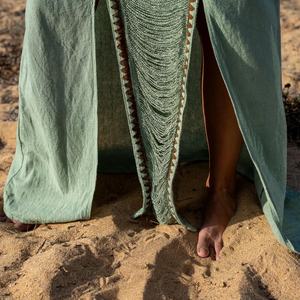 Jupe Harem en Coton à Double Fente, Jupe Maxi Style Bohème pour Festival avec Silhouette Fluide, Jupe Longue, Cadeau pour Elle - Product Image 2