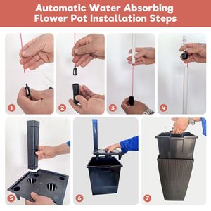 Vaso per Piante da Interno/Esterno Autoirrigante Grande da 30 Pollici con Fori di Drenaggio e Vassoi Interni - Product Image 3