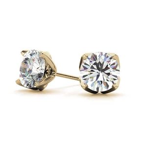 Pendientes de diamantes de oro macizo de 18k personalizados, estilo tulipán, con diamantes redondos brillantes cultivados en laboratorio, para fiestas y bodas. - Product Image 4