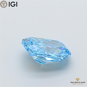 Diamant de laboratoire CVD de couleur bleu vif fantaisie, clarté VVS2, 1,00 carat, forme coussin, avec certificat IGI, pour cadeau de bague de luxe - Product Image 4
