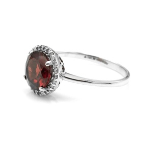 Bague en grenat rouge naturel, or blanc 18 carats, bijoux pierre de naissance de janvier, bague élégante, cadeau pour femme - Product Image 4