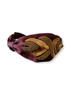 Tissu lavande perlé rembourré léger Durable bandeau pour enfants accessoire de cheveux à la main irisé paillettes broderie en vrac - Product Image 6