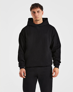 Pulls à capuche en jersey tricoté uni, élégants et tendance pour hommes, 100% coton, confortables, coupe décontractée, vêtements d'hiver respirants - Product Image 1