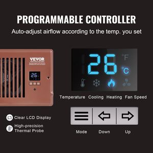 Ventilatore Silenzioso per Bocchette di Ventilazione con Termostato e Telecomando Regolabile per Sistemi HVAC Domestici con 4 Fori da 10 Pollici - Product Image 4